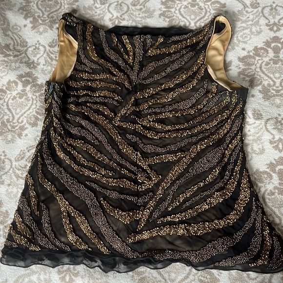 MARINA black and gold beaded blouse - Picture 5 of 6